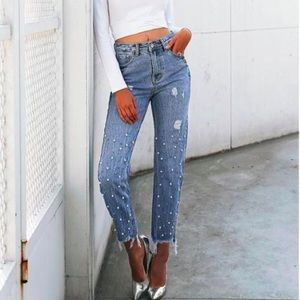 Pearl Embellished jeans